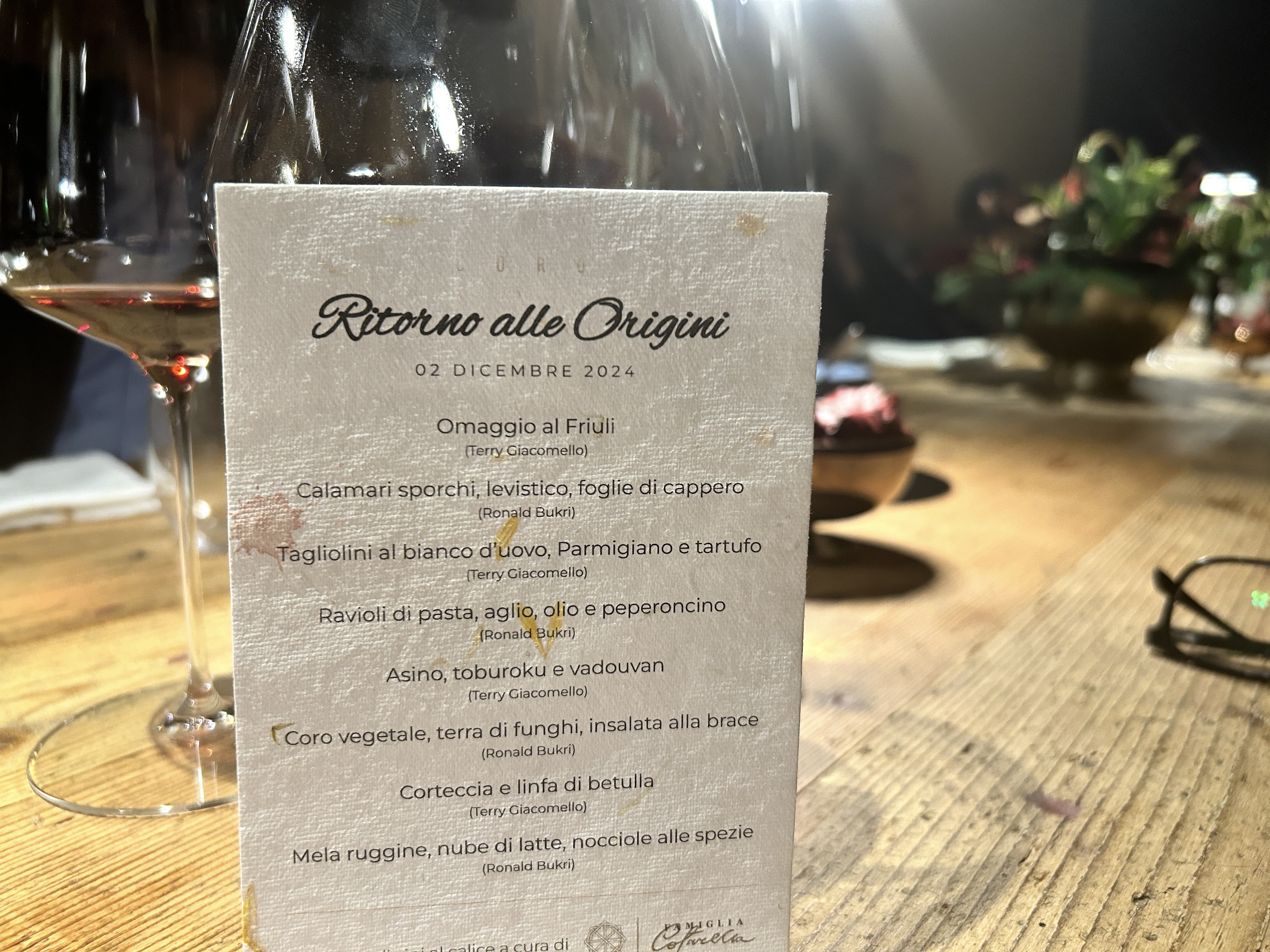 Coro: in Orvieto, guest Terry Giacomello joins Ronald Bukri for a four-hands dinner